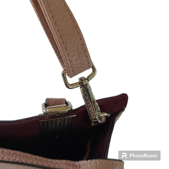 Steve Madden Crossbody Bag Purse Handbag Pink Blush Pebbled Logo - Picture 13 of 16